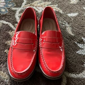 Sperry Vibrant Red Patent Loafers